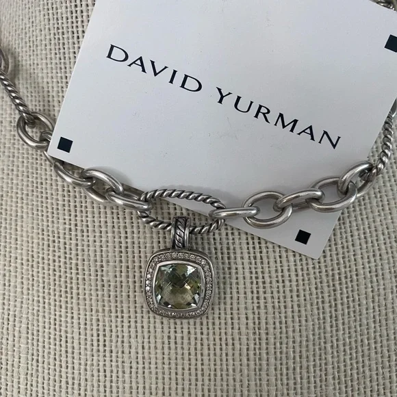 David Yurman Albion Prasiolite and Diamonds Enhancer - Picture 2 of 13